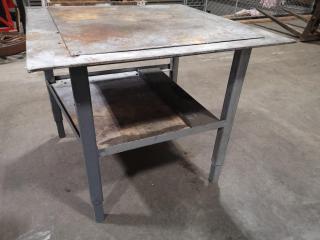 Small Heavy Duty Steel Topped Work Table