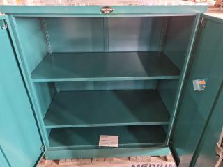 Precision Steel Storage Cabinet, Damaged Doors & Lock