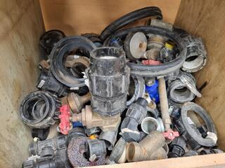 Assorted PVC & Brass Pipe Fittings, Couplings, & More