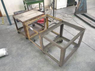 3 x Steel Workshop Trolleys