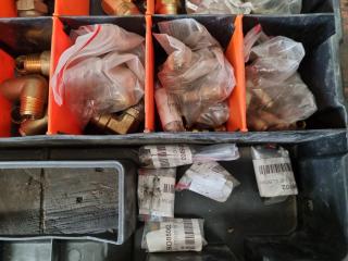 Assorted Small Brass Pipe Fittings, Connectors & More