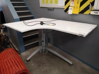 Height Adjustable Office L-Shaped Corner Desk Workstation