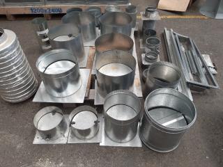 Pallet Of Assorted Galvinised Flueing Dampers/ Joiners/ Adapters