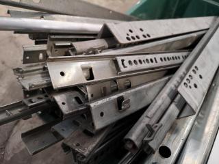Assorted Lot of Metal Drawer Runners & Components