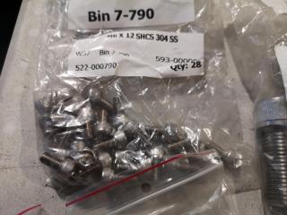 Assorted Stainless Steel Bolts, Nuts, Washers, Screws