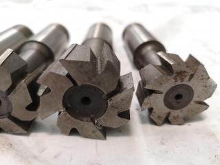 4x Assorted T--Slot Mill Cutters, Imperial Sizes