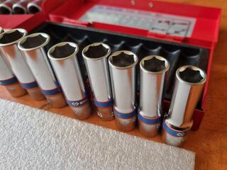 3x King Tony Deep Socket Sets, 1/4", 3/8" & 1/2" Drive