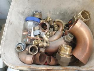 Large Lot of Brass and Copper Pipe Fittings