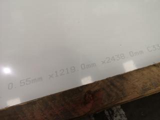 6x Sheets of 0.55mm 304 Stainless Steel Sheets, New