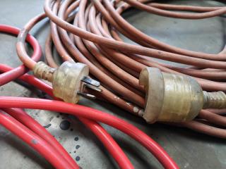 4x Single Phase 10A Extension Power Cable Leads