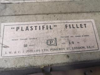 400+ Vintage Plastifil Fillet Wax Mould Edging Strips, 3/8" Size, 450mm Length