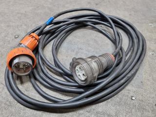 3-Phase 16A Power Cable Lead, 11-Metre Length