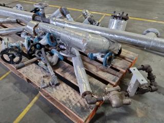 Pallet of Assorted High Pressure Water Pipes & Valves