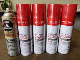 4x BOC Smootharc Heavy Duty Anti Spatter 500g Spray Cans,