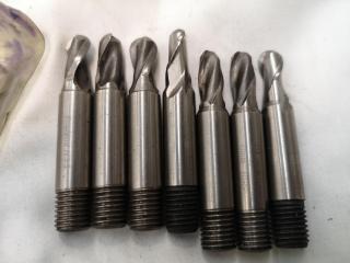 46x Assorted Ball, Square Edge, Rounded Edge & Finishing End Mill Bits