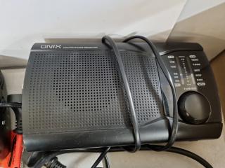 Assorted Radios, Power Leads, Keyboard, Power Boards, & More
