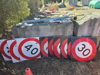 9 x Road Works Signs 