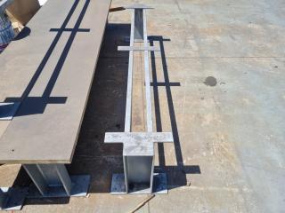 4 x Galvanized Steel Park Bench Frames