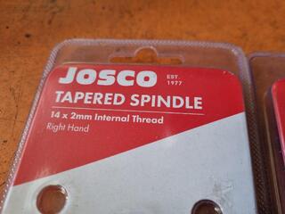 4x Josco 14x2mm Tapered Spindles, New
