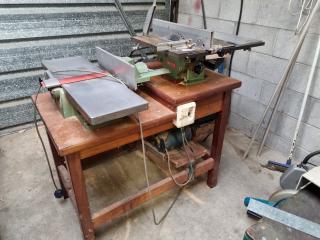 Vintage Inca Woodworking Table & Joiner Saw Bench Set