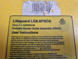 Lifeguard Portable Socket Outlet Assembly LG6.6PSOA