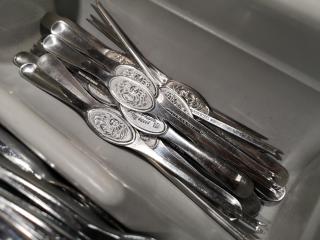 Bulk Tray of Knives, Nut Crackers, Dessert Forks