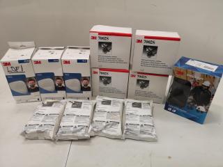 Assorted 3M Branded Safety Hearing Protection, Respirators, & Accessories