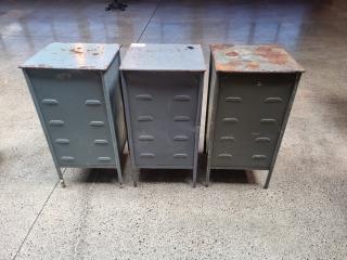 3 x Matching Industrial Steel Cabinets