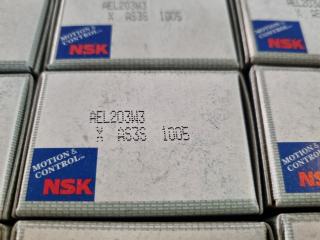 65x NSK Insert Bearings AEL203W3, New