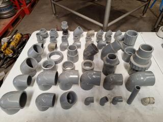 Large Assortment of 30 PVC Pipe Fittings
