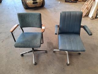 2 x Retro Office Swivel Chairs