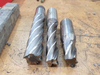 3 x Large Fluted End Mills