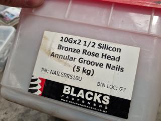 Assorted Bulk Nails, Screws, & Other Fastening Hardware