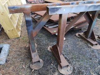 Pair of Large Heavy Steel Workshop Saw Horses