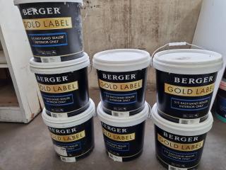 7x 10L Berger Gold Label 515 Interior Sealer, New & Used Buckets