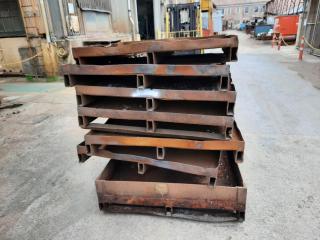 Stack of 7 Industrial Steel Pallets