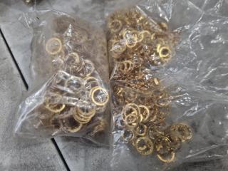 Assorted Brass Terminal Blocks, Nuts, Washers, Bulk Lots