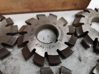 8x Assorted Involute Gear Mill Cutters