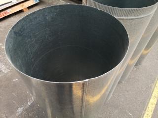 4x 400x1200mm Galvanized Steel Cylindrical Ducting Flues