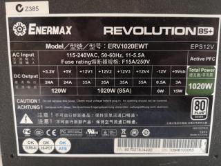 Enermax Revolution 85+ Silver 1020W Computer Power Supply PSU Unit