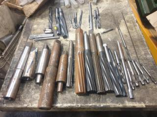 Assorted Reamers, Counter Bores, Morse Taper Adapters