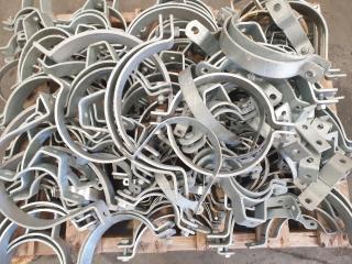 Pallet of Large Galv Pipe Clamps
