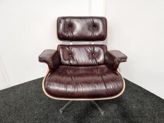 Eames Style Lounge Chair and Ottoman - Leather