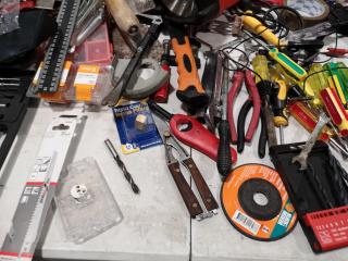 Assorted Lot of Hand Tools, Fastening Hardware, & More