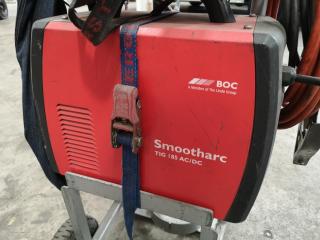 BOC Smootharc TIG 185 AC/DC Welder w/ Bottle Trolley & Cables