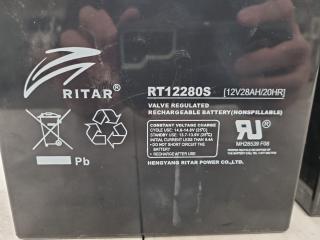 5x Ritar 12V, 28Ah Rechargable Batteries
