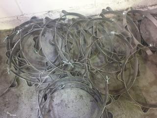 Large Lot of Stainless Ducting Clamps and Spacers