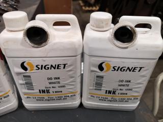 Signet DO White Ball Marker Industrial Ink, 4x 1L Bottles