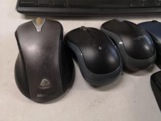 14x Assorted Wireless & USB Mice & Keyboards w/ Webcam