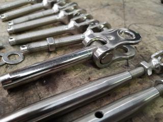 Assorted Lot of Stainless Steel Turnbuckle Toggle, Jaws, Bodies & More